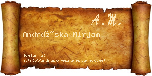 Andráska Mirjam névjegykártya